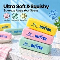 Jouets Squishy Kawaii ultra-doux en forme de beurre, à rebond lent, simulation créative de beurre alimentaire, bâtonnets de beurre Squishy