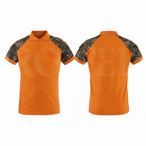 OEM Breathable Quick Dry Solid Plain Color Polo Shirts <b>Workwear</b> Camouflage Shoulder Panels Hook Loop Patch Design Shirts Unisex - Product Image 4