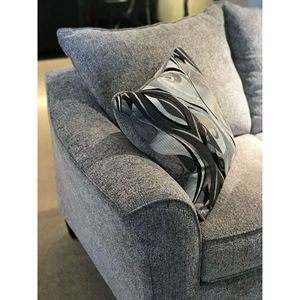 Set da Soggiorno Camero Gray in 2 Pezzi: Divano e Divanetto con Schienale Imbottito in Tessuto, Elegante Collezione di Mobili Grigi - Product Image 5