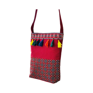 Bolso bandolera bohemio vintage de gran capacidad para mujer, cierre de cremallera ecológico con borla bordada, decoración portátil - Product Image 4