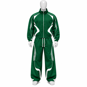 Fabrication de survêtements coupe-vent légers 2 pièces, veste zippée et pantalon, OEM ODM - Product Image 4