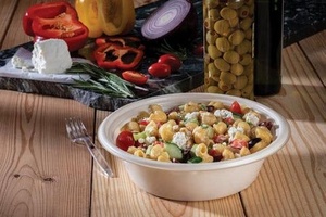 Nouveaux couvercles jetables écologiques biodégradables pour bols, 32 oz, forme ronde, pour événements extérieurs, en bagasse de canne à sucre, pour emballage alimentaire chaud - Product Image 1