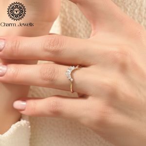 Charm Jewells Silver Rose <b>Gold</b> Plated Moissanite Engagement <b>Cocktail</b> <b>Ring</b> Cushion Cut Prong Setting Women's Luxury IGI Certified - Product Image 5