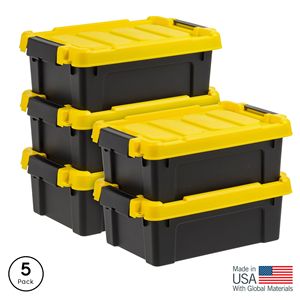 Plastic <b>Storage</b> <b>Bins</b> with Lids 1 Pack Heavy Duty Latching Totes <b>3</b> Gal Model D0100XFIA07 - Product Image 1