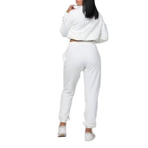 Conjunto Deportivo Informal de Invierno para Mujer, Transpirable, Talla Grande, Elástico en Cuatro Direcciones, Ecológico, Sudadera con Capucha Estampada y Pantalones Deportivos - Product Image 3