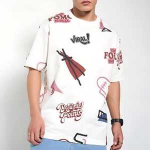 T-shirt Homme Personnalisé Coupe Ample 100% Coton Épais 260 g/m² DTG Style Urbain Rétro Effet Délavé Vierge OEM - Product Image 1