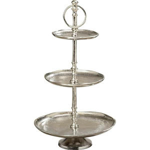 Platos Redondos de Aluminio para Frutas, Dulces y Cupcakes, Bandeja de Servicio de 3 Niveles, Acabado Plateado, Estilo Americano - Product Image 6
