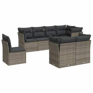 Conjunto de Sofás Modulares Grandes de Ratán Sintético Gris para Jardín, Colección Premium de Muebles para Exteriores - Product Image 2