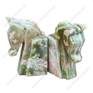 Best Selling Natural Marble Handmade Engraved Green Onyx Horse Bookends High Quality for Home Office Decor and Gifts - Product Image 6