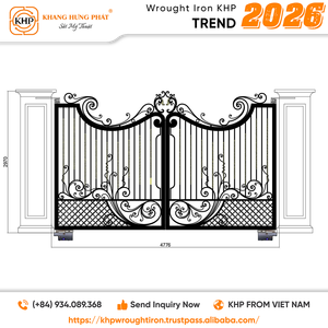 Puerta de Entrada Principal de Hierro Forjado de Lujo Personalizada, Resistente, Ornamental, con Recubrimiento en Polvo Antióxido - Product Image 4