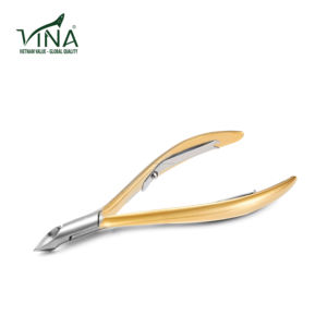 Cortaúñas de Precisión Vina VNC-07V, Acero Inoxidable Dorado, Diseño Curvo para Servicios Profesionales de Salón de Uñas - Product Image 1