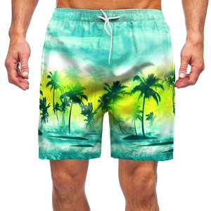 Breathable Custom Quick Dry Waterproof Geometric Pattern Eco-Friendly 100% Cotton <b>Men</b> Board Swim Shorts Drawstring Closure - Product Image 6