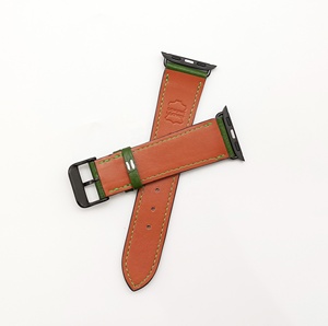 Hecho a mano Castello Luxury Empire Dark Green Vegetal Curtido Cuero Apple Watch Band Correa de poliéster de alta calidad Forro Carteras - Product Image 4