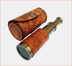 Télescope en cuir fait main avec motif en relief, style antique, portable, pour cadeaux promotionnels - Product Image 2