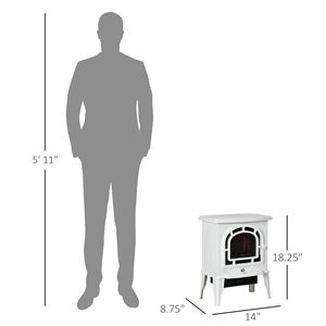 เตาผิงไฟฟ้า LED แบบสมจริง พร้อมระบบทำความร้อนแบบตั้งพื้น ปรับอุณหภูมิได้ และระบบป้องกันความร้อนเกิน - Product Image 6