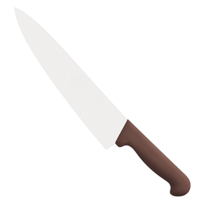 Couteaux de chef à lame longue de 300 mm avec manche ergonomique marron pour la cuisine professionnelle en restaurant, la préparation de la viande et des légumes - Product Image 3