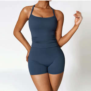 ชุดออกกำลังกาย ชุดลำลองสำหรับผู้หญิง กางเกงขาสั้นสำหรับออกกำลังกาย กางเกงเลกกิ้งวิ่ง กางเกงโยคะกันการกระแทก กางเกงออกกำลังกายสำหรับฤดูร้อน - Product Image 4