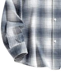 Men Grey White Plaid Casual <b>Shirt</b> Cotton Polyester Long Sleeve Button Down Check <b>Shirt</b> For Wholesale OEM Export Supplier Global - Product Image 5