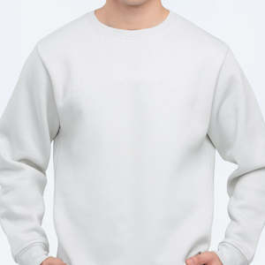 Sudadera de Cuello Redondo Lisa de Alta Calidad para Hombre, Color Sólido, Corte Holgado, Estilo Minimalista, Ropa Deportiva, Uso Diario, Invierno, 2 Piezas - Product Image 3