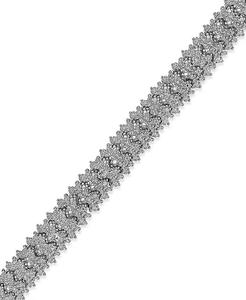Bracciale Flex con accento di diamanti in ottone placcato argento Sterling | Macis's - Product Image 1