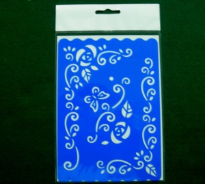 Pochoirs artistiques HC0123 |   Pochoir en plastique bleu en forme de poisson avec motif marin pour les arts et l'artisanat - Product Image 2