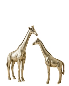 Sculpture de girafe en aluminium artisanale de luxe, figurine d'animal métallique, décoration de table de bureau à domicile, ensemble de pièces maîtresses - Product Image 1
