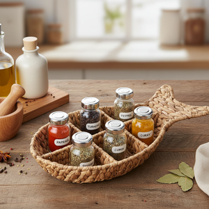 Panier de rangement en jacinthe d'eau tressée, fait main, naturel, pour fruits, décoration rustique, fournisseur éco-responsable, best-seller - Product Image 5