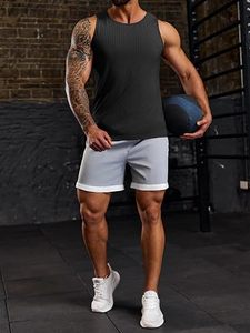 Custom <b>Men</b> <b>Cropped</b> Tank <b>Top</b> Front Logo Hip Hop Style 100% Cotton Sleeveless Gym Workout Muscle Fit OEM Private Label Wholesale - Product Image 2