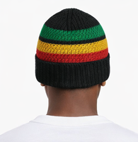 Gorro de punto rizado multicolor con rayas Rasta Reggae, el más vendido al por mayor, gorro de invierno de punto acanalado estilo Rasta