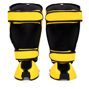 Protège-tibias MMA épaissis en cuir PU avec logo personnalisable, protection pour la lutte thaïlandaise, soutien de la cheville, chauffe-jambes chauds - Product Image 2