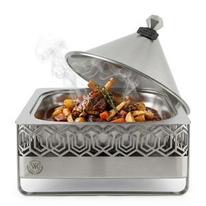 Premium Royal Design Square Stainless Steel <b>Buffet</b> Chafing Dish Elegant Mirror Finish Food <b>Warmer</b> for Luxury Gulf Ramadan Majlis - Product Image 4