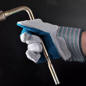 Gants de travail en cuir croûte de vachette Gun Palm pour la sécurité industrielle, la protection au travail, les travaux de rigging canadien et la construction domestique - Product Image 5