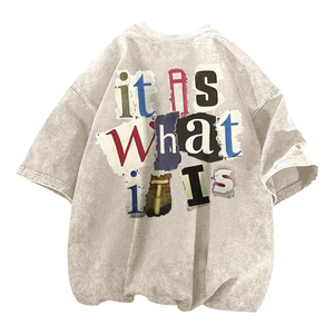 Premium Vintage Acid Wash <b>T</b> <b>Shirt</b> Raised Puff Print Heavyweight Cotton Streetwear Apparel - Product Image 3