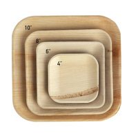 Assiettes et plateaux jetables écologiques biodégradables réutilisables en feuilles de palmier carrées, lot de 200, pour hôtels et barbecues (vente en gros)