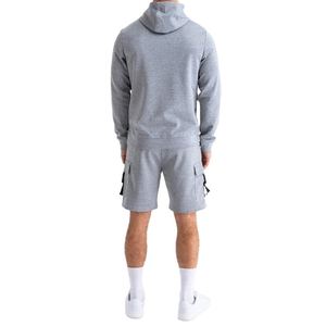 Conjunto de Sudadera con Capucha y Pantalones Cortos para Hombre, Manga Larga, Algodón Sólido, Felpa, Chándal Deportivo Informal, Diseño Personalizado, Otoño, Alta Calidad - Product Image 3