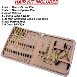 Stainless Steel Hair Extension Installation Tools Kit Durable Reusable Micro Bead Closer Plier Opener Plier Pulling <b>Loop</b> Clips - Product Image 2
