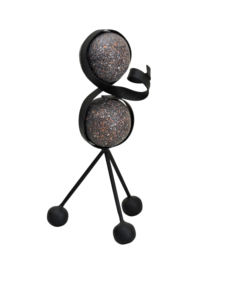 Escultura Figurativa Moderna de Aluminio Abstracto - Decoración de Arte Metálico Industrial Hecha a Mano - Estatua de Mesa con Estética de Piedra Moteada - Product Image 2