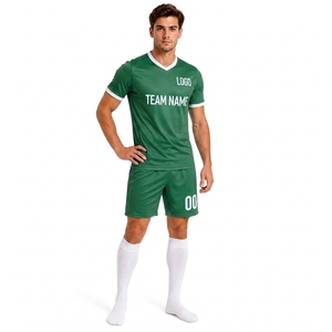 Maillot de football pour homme, col en V, vert sarcelle, manches courtes, anti-humidité, personnalisable avec nom, imprimé par transfert thermique, coupe classique, été, 100% coton - Product Image 5