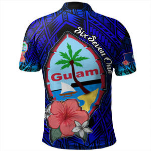 Guam Polynesian Men's Short Sleeve Polo Shirt With Floral Pattern Sublimation Print Breathable Regular Fit Casual Wear - Product Image 2