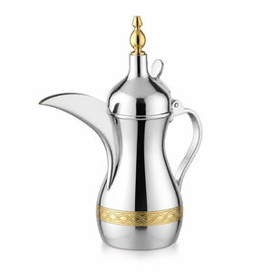 Style Metal Dallah <b>Tea</b> Pot With Gold Accents - Product Image 4