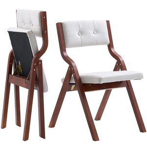 Wooden Folding <b>Dining</b> <b>Chairs</b> with Cushion <b>Set</b> <b>of</b> <b>2</b> Portable Padded <b>Chairs</b> - Product Image 1