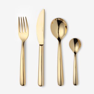 Juego de Cubiertos Minimalistas de Metal con Acabado Mate, Tenedor, Cuchillo, Cuchara, Cucharilla, Aptos para Lavavajillas, para Uso en Restaurantes, Hoteles y Servicios de Catering - Product Image 4