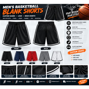 <b>Men</b>’s Basketball Blank <b>Shorts</b> Custom Names & Logo <b>Mesh</b> <b>Shorts</b> 100% Polyester Sublimation Sports <b>Shorts</b> Elastic Drawstring - Product Image 1