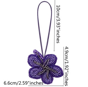 Llaveros de Pedrería Hechos a Mano con Letras del Alfabeto, Color Morado Personalizado, Estilo Vintage, Brillantes, Multicolor, para Fiestas - Product Image 1