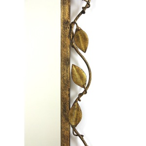 Wholesale Customizable Framed Brass <b>Wall</b> Mirror with <b>Leaf</b> Pattern Modern <b>Decorative</b> Metal Frame Portable Eco-Friendly - Product Image 6