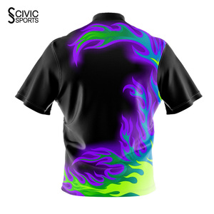 เสื้อเชิ้ตวินเทจทรงโอเวอร์ไซส์แบบติดกระดุมสำหรับผู้ชาย  ชุดทีมฟุตบอล พิมพ์ชื่อได้  เหมาะสำหรับเล่นโบว์ลิ่ง - Product Image 4