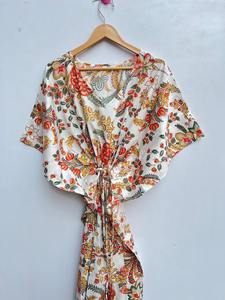 Cotton Kaftan Summer Nightwear Kaftan Knee Length Kaftan Beach Cover Sleepwear Maxi Dress Bikini Coverup Free Size Gifting - Product Image 3