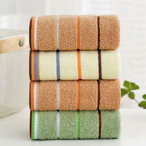 Serviette de bain en microfibre corail rayée, épaisse et douce - Absorbante, antimicrobienne, hypoallergénique, séchage rapide - Product Image 2