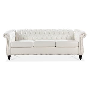Divano Chesterfield a 3 posti con braccioli arrotolati da 84,65 pollici per soggiorno - Product Image 4