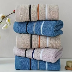 Toalla Facial Personalizada de Algodón Suave para Spa, Gimnasio, Salón, Baño, Uso Comercial, Fabricante OEM, Algodón a Rayas - Product Image 1